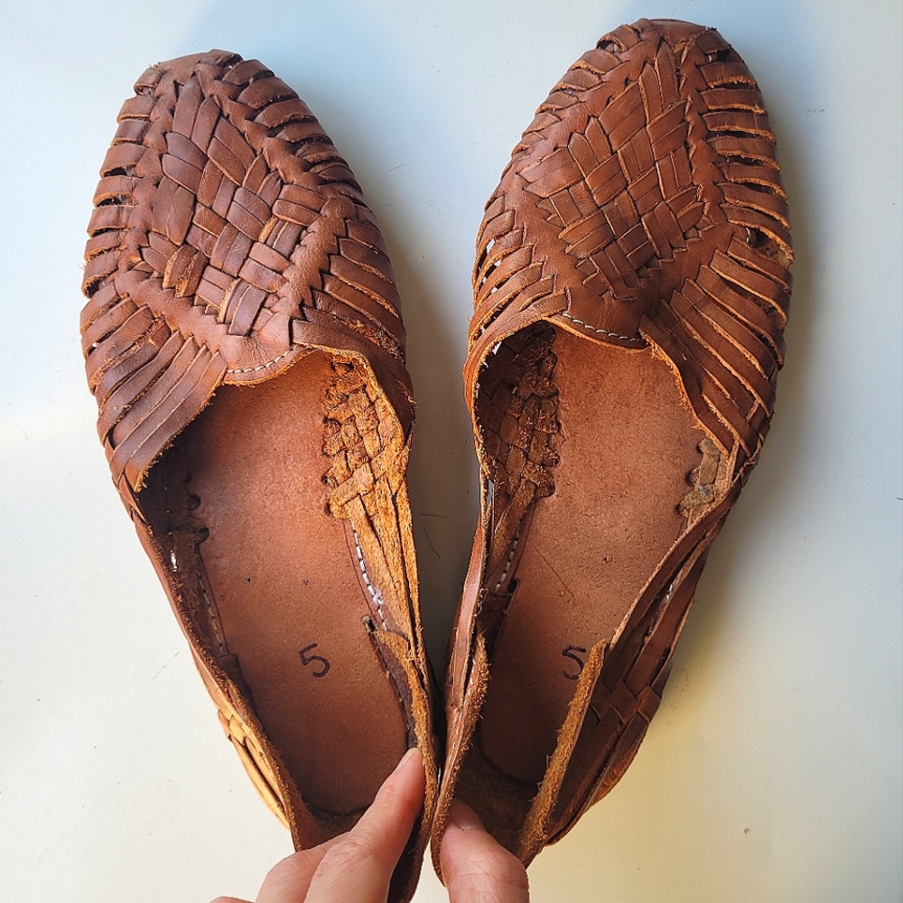 Leather slides